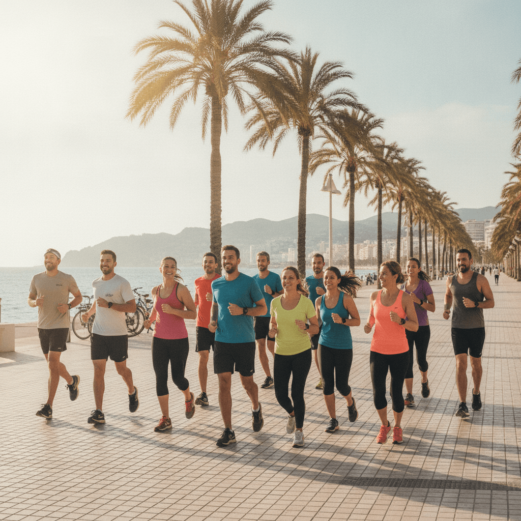 Grupo de corredores en Marbella